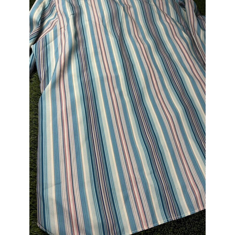 Vintage 1970’s LAURA MAE Striped Long sleeve Polyester Scarf Collar Size 38 - Picture 11 of 11
